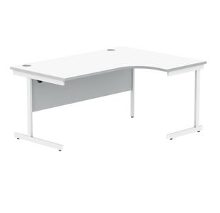 Polaris Right Hand Radial Single Upright Cantilever Desk 1600x1200x730mm Arctic White/White KF821490