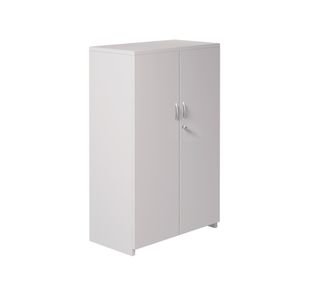 5 Star Modara Lockable Cupboard 2 Shelves 750x400x1200mm Wht KF822226