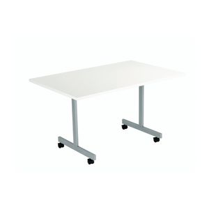 Jemini Rectangular Tilting Table 1200x800x730mm White/Silver KF822401