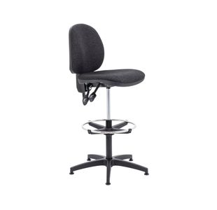 Jemini Medium Back Draughtsman Chair with Adjustable D-Kit Charcoal KF822471