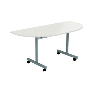 Jemini D-End Tilt Table 1600x800x720mm White/Silver KF822523