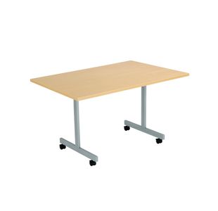 Jemini Rectangular Tilting Table 1200x800x730mm Nova Oak/Silver KF822632