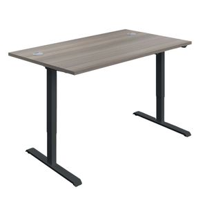 Jemini SM Sit/Stand Height Adjustable Desk 1200x800 GOak/Blk KF822781