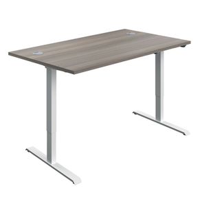 Jemini SM Sit/Stand Height Adjustable Desk 1200x800 GOak/Wht KF822791