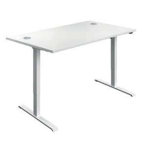 Jemini SM Sit/Stand Height Adjustable Desk 1200x800 Wht/Wht KF822852