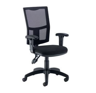 Jemini Medway High Mesh Back Operator Chair Adjustable Arms Black KF823018