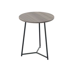5 Star Shore Mid Round Table 600x735mm Grey Oak/Black KF823452