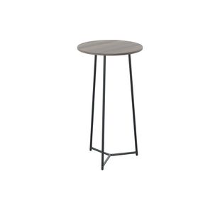 5 Star Shore High Round Table 600x1110mm Grey Oak/Black KF823520