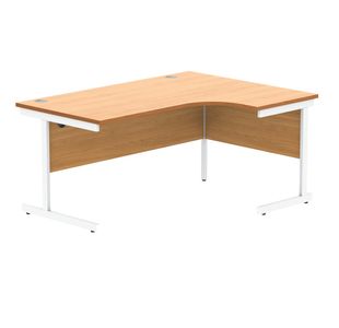 Astin Radial Right Hand SU Cantilever Desk 1600x1200x730mm Norwegian Beech/Arctic White KF824114