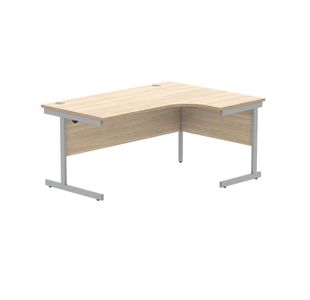 Astin Radial Right Hand SU Cantilever Desk 1600x1200x730mm Canadian Oak/Silver KF824138