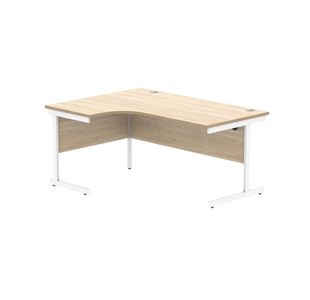 Astin Radial Left Hand SU Cantilever Desk 1600x1200x730mm Canadian Oak/Arctic White KF824145