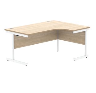Astin Radial Right Hand SU Cantilever Desk 1600x1200x730mm Canadian Oak/Arctic White KF824152