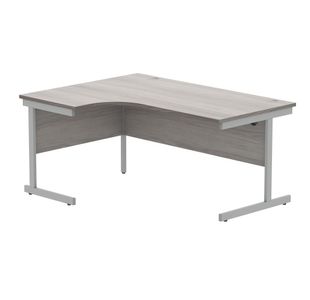 Astin Radial Left Hand SU Cantilever Desk 1600x1200x730mm Alaskan Grey Oak/Silver KF824206
