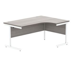 Astin Radial Right Hand SU Cantilever Desk 1600x1200x730mm Alaskan Grey Oak/Arctic White KF824237