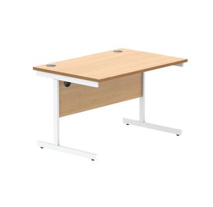 Astin Rectangular Single Upright Cantilever Desk 1200x800x730 Norwegian Beech/Arctic White KF824336