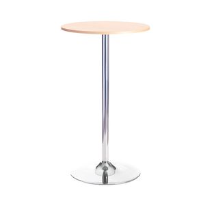 5 Star Sosta High Round Bistro Table 600x1045mm Beech/Chrome KF838278