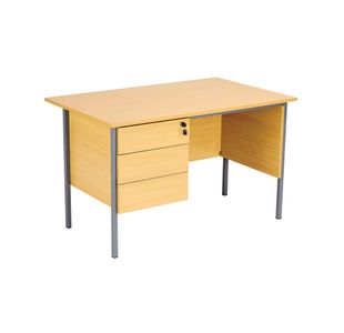 5 Star Modara Desk 3 Drw Fixed Pedestal 1200x730mm Oak KF838374