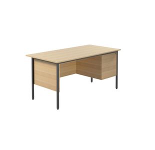 5 Star Modara Desk 2 Drw Fixed Pedestal 1500x730mm Oak KF838376