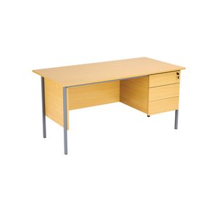 5 Star Modara Desk 3 Drw Fixed Pedestal 1500x730mm Oak KF838378