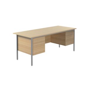 5 Star Modara Desk 2/3 Drw Fixed Pedestal 1800x730mm Oak KF838777