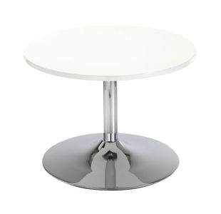 5 Star Sosta Low Round Bistro Table 600x420mm White/Chrome KF838812