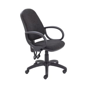 First High Back Operator Chair with Fixed Arms 640x640x985-1175mm Charcoal KF839242