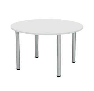 Jemini Circular Meeting Table 1200x1200x730mm White KF840188