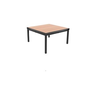 Jemini T-Table Multipurpose Classroom Table 600x600x460mm Flat Pack Beech/Black KF882426