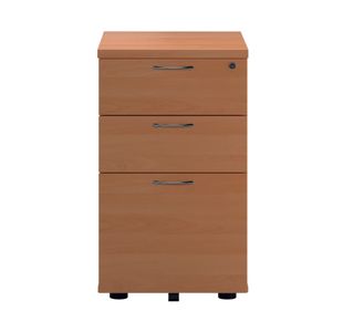 First 3 Drawer Under Desk Pedestal 404x500x690mm Beech KF90261