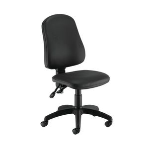 First Calypso Operator Chair 640x640x985-1175mm 2 Lever Leather Look Black KF90959