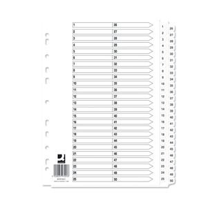 Q-Connect A4 1-50 Mylar Index (10 Pack) KF97057Q