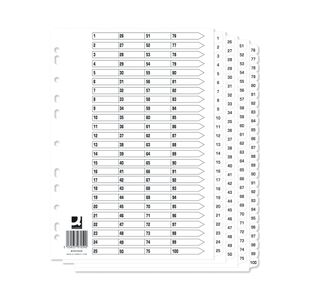 Q-Connect A4 1-100 Mylar Index (10 Pack) KF97059Q