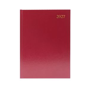 Desk Diary Day Per Page Appt A4 Burgundy 2027 KFA41ABG27