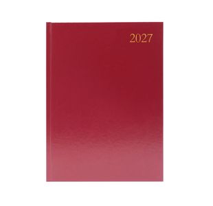Desk Diary Day Per Page A4 Burgundy 2027 KFA41BG27