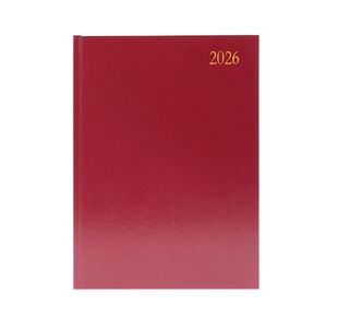 5 Star Desk Diary Week To View A4 Burgundy 2026 KFA43BG26