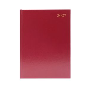 Desk Diary Day Per Page Appt A5 Burgundy 2027 KFA51ABG27