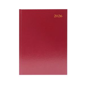 5 Star Desk Diary Week To View A5 Burgundy 2026 KFA53BG26