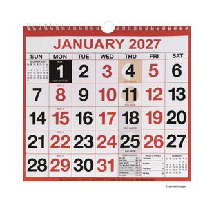 Unbranded Wirebound Month To View Calendar 249x231mm 2027 KFYC2227