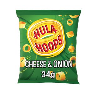 Hula Hoops Cheese and Onion Crisps 34g Pack of 32 09077
