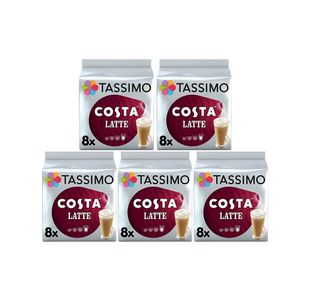 Tassimo Costa Latte Coffee 16 Pods x5 Pack of 40 4056534