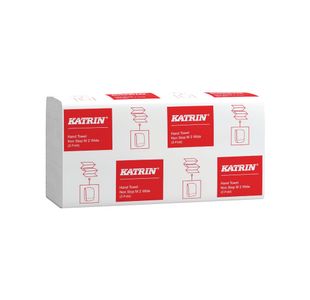 Katrin Z-Fold 2-Ply Paper Hand Towels Non Stop Medium Wide 160 Sheets 240x240mm (Pack of 25) 61570