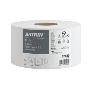 Katrin Gigant Toilet Roll 2-Ply 60mm Core Refill (Pack of 12) 62080