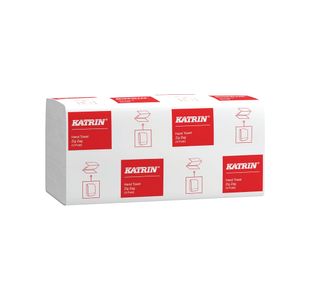 Katrin Zig Zag Hand Towels 1-Ply White (Pack of 5000) 100669