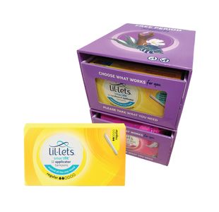 Lil-Lets Cardboard Applicator Tampons Regular x12 (Pack of 24) + FOC Dispenser