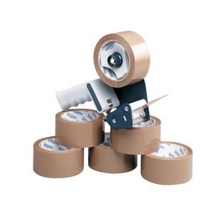 Tape Dispenser with 6 Rolls PP Tape 50mmx66m Pack of 6 9761BDP01