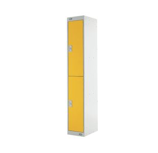 Two Compartment Locker 300x300x1800mm Yellow Door M12212GUYD00