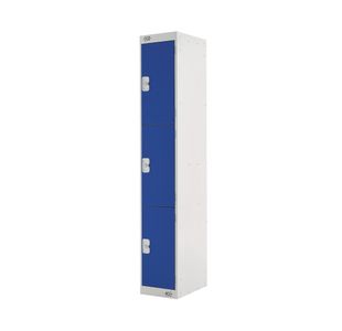 Three Compartment Locker 300x300x1800mm Blue Door M12213GUCF00