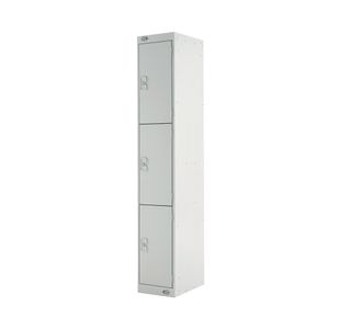 Three Compartment Locker 300x300x1800mm Light Grey Door M12213GUGU00
