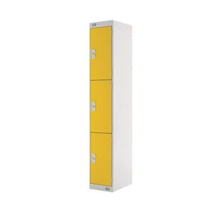 Three Compartment Locker 300x300x1800mm Yellow Door M12213GUYD00