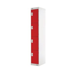 Four Compartment Locker 300x300x1800mm Red Door M12214GURD00